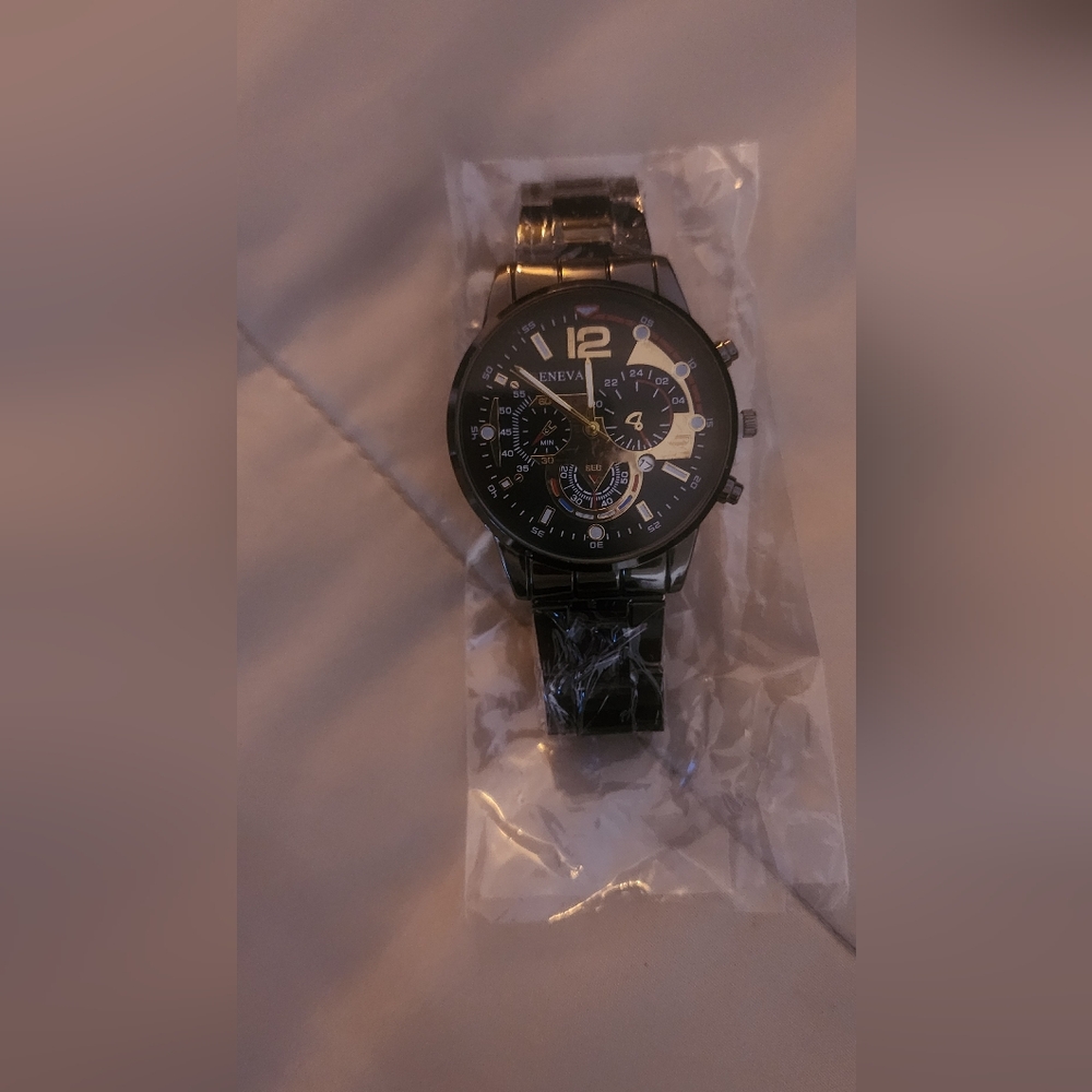 ENEVA Black Chronograph Watch